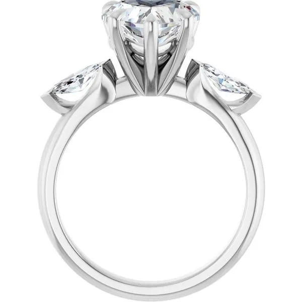 Claw-Prong Three-Stone Engagement Ring Image 2 Northwood Jewelers Northwood, OH