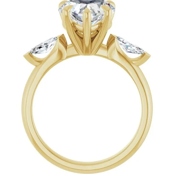 Claw-Prong Three-Stone Engagement Ring Image 2 Northwood Jewelers Northwood, OH