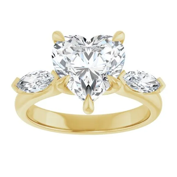 Claw-Prong Three-Stone Engagement Ring Image 3 Northwood Jewelers Northwood, OH