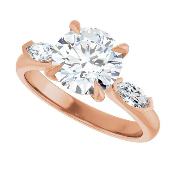 Claw-Prong Three-Stone Engagement Ring Image 5 Hudson Valley Goldsmith New Paltz, NY