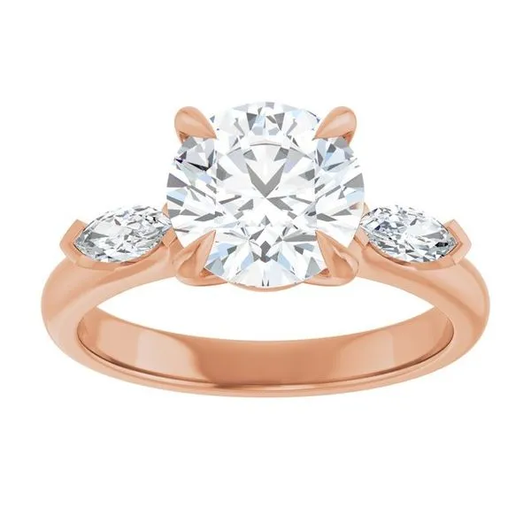 Claw-Prong Three-Stone Engagement Ring Image 3 Arezzo Jewelers Elmwood Park, IL