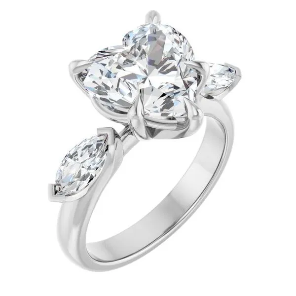 Claw-Prong Three-Stone Engagement Ring Don's Jewelry & Design Washington, IA