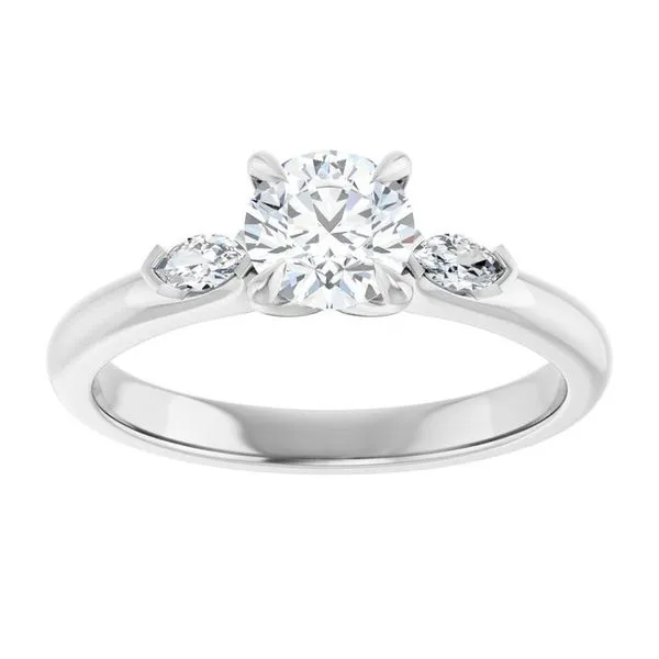 Claw-Prong Three-Stone Engagement Ring Image 3 Raleigh Diamond Fine Jewelry Raleigh, NC