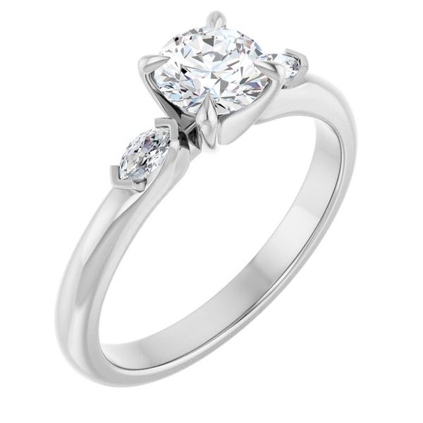 Claw-Prong Three-Stone Engagement Ring