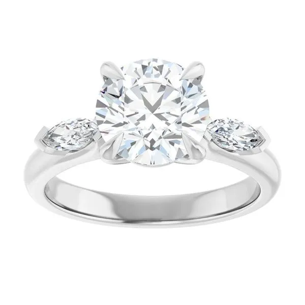 Claw-Prong Three-Stone Engagement Ring Image 3 Natale Jewelers Sewell, NJ
