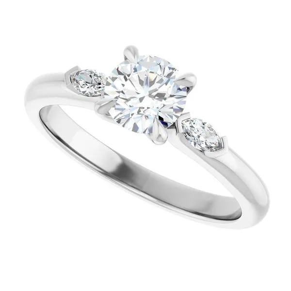 Claw-Prong Three-Stone Engagement Ring Image 5 Don's Jewelry & Design Washington, IA