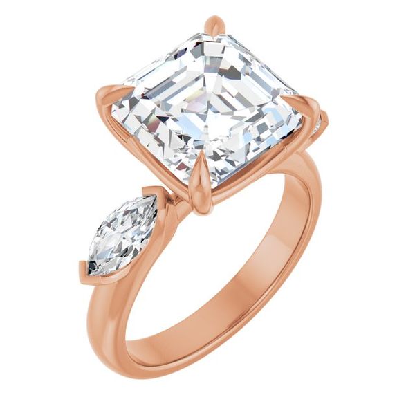 Claw-Prong Three-Stone Engagement Ring