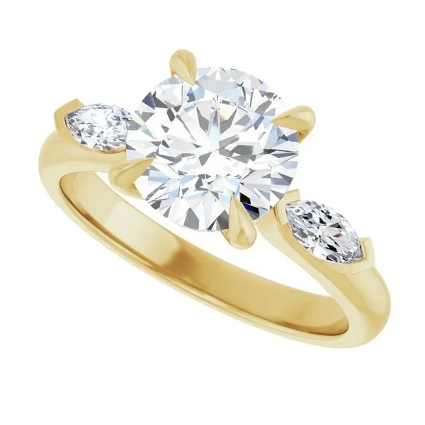 Claw-Prong Three-Stone Engagement Ring Image 5 Hudson Valley Goldsmith New Paltz, NY