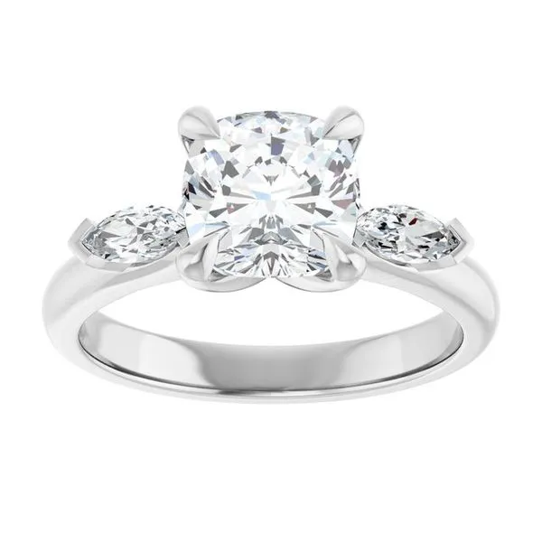 Claw-Prong Three-Stone Engagement Ring Image 3 Futer Bros Jewelers York, PA