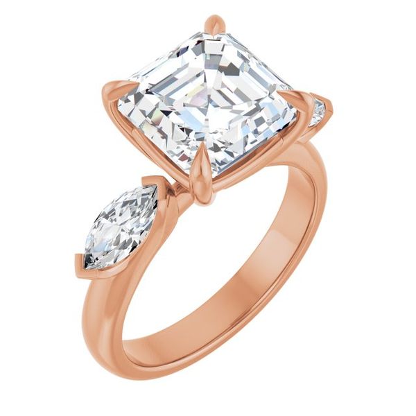 Claw-Prong Three-Stone Engagement Ring
