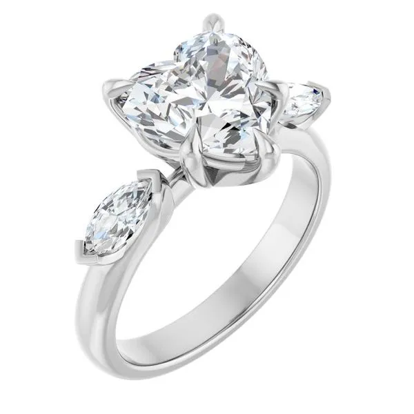 Claw-Prong Three-Stone Engagement Ring Hudson Valley Goldsmith New Paltz, NY