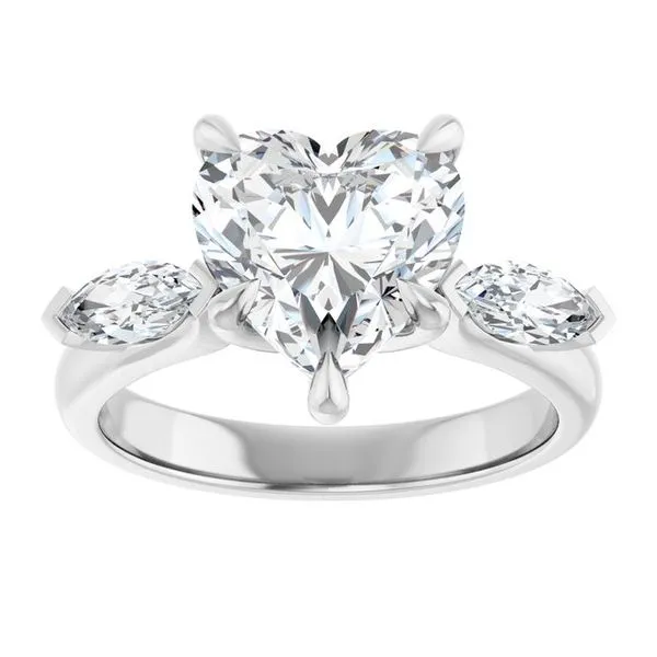 Claw-Prong Three-Stone Engagement Ring Image 3 Stuart Benjamin & Co. Jewelry Designs San Diego, CA