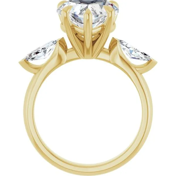 Claw-Prong Three-Stone Engagement Ring Image 2 Don's Jewelry & Design Washington, IA