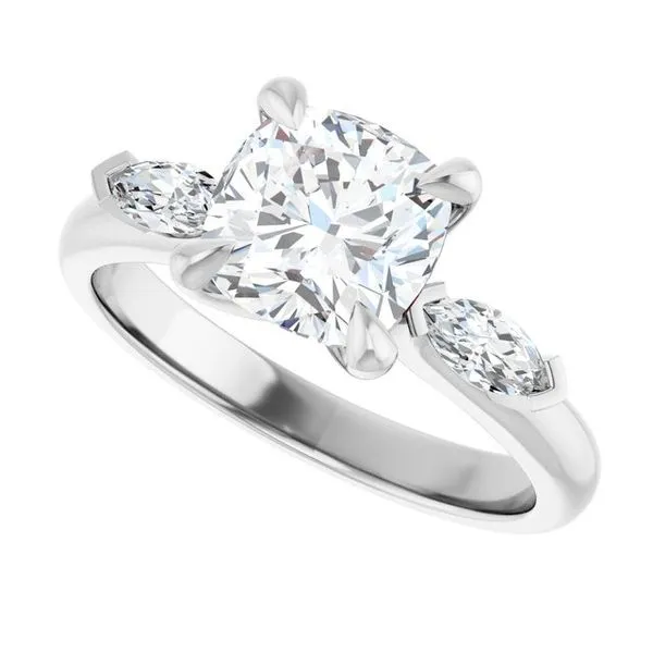 Claw-Prong Three-Stone Engagement Ring Image 5 Northwood Jewelers Northwood, OH