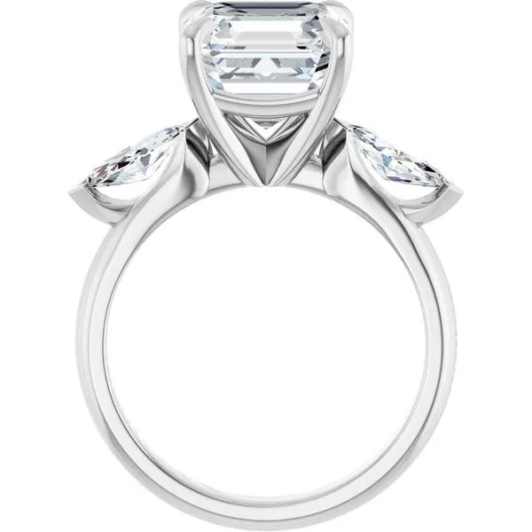 Claw-Prong Three-Stone Engagement Ring Image 2 Hudson Valley Goldsmith New Paltz, NY