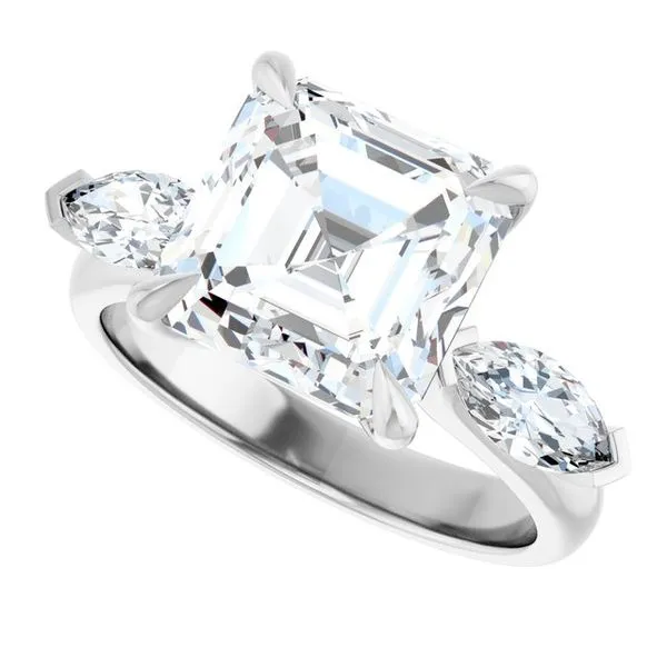 Claw-Prong Three-Stone Engagement Ring Image 5 Raleigh Diamond Fine Jewelry Raleigh, NC