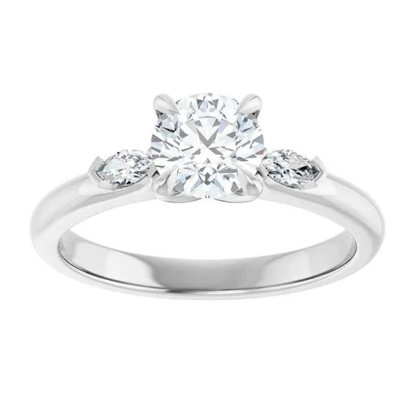Claw-Prong Three-Stone Engagement Ring Image 3 Northwood Jewelers Northwood, OH