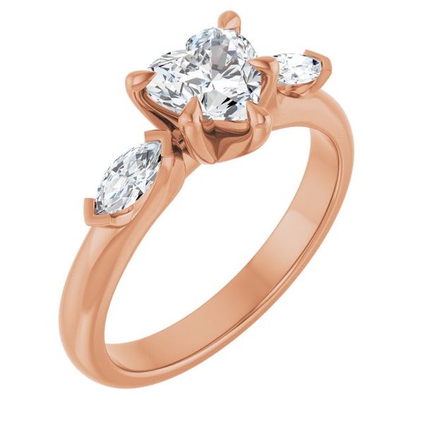 Claw-Prong Three-Stone Engagement Ring