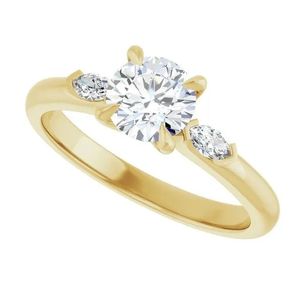 Claw-Prong Three-Stone Engagement Ring Image 5 Futer Bros Jewelers York, PA