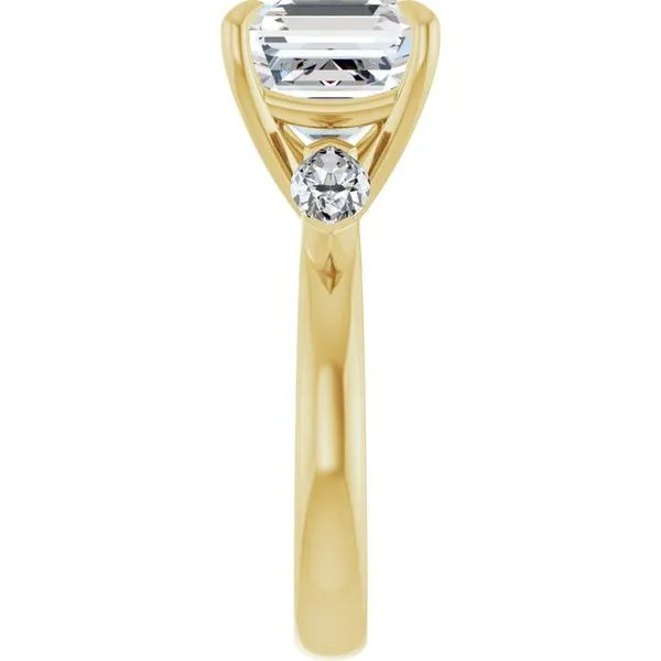 Claw-Prong Three-Stone Engagement Ring Image 4 J. West Jewelers Round Rock, TX