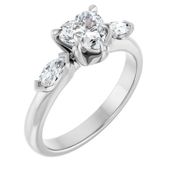 Claw-Prong Three-Stone Engagement Ring