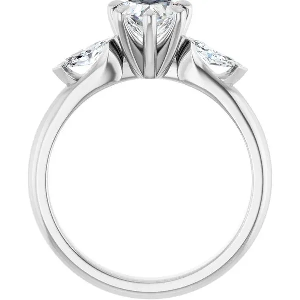 Claw-Prong Three-Stone Engagement Ring Image 2 J. West Jewelers Round Rock, TX