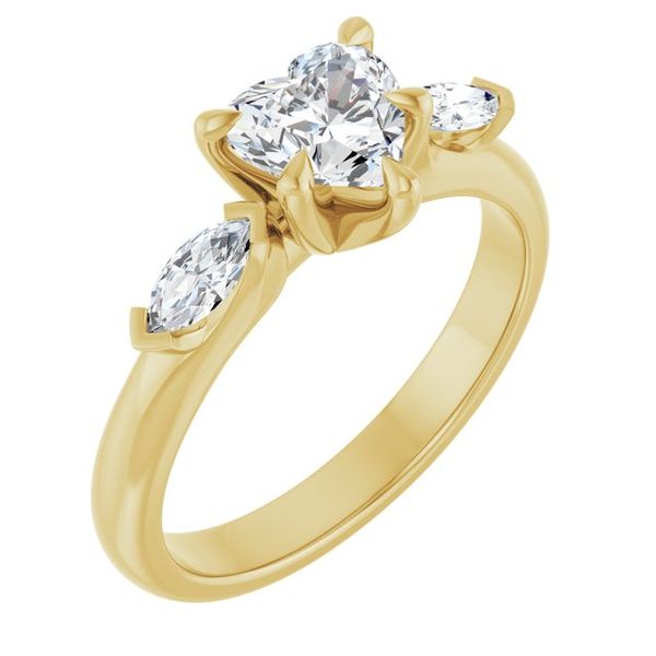 Claw-Prong Three-Stone Engagement Ring
