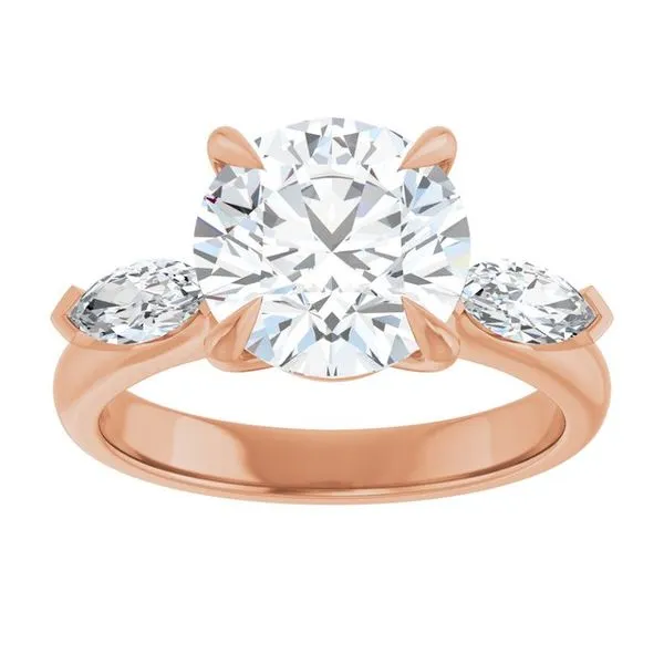 Claw-Prong Three-Stone Engagement Ring Image 3 Vulcan's Forge LLC KANSAS CITY, MO