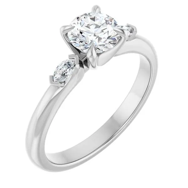Claw-Prong Three-Stone Engagement Ring Arezzo Jewelers Elmwood Park, IL