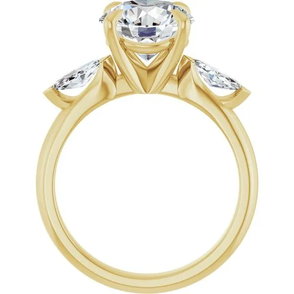 Claw-Prong Three-Stone Engagement Ring Image 2 J. West Jewelers Round Rock, TX