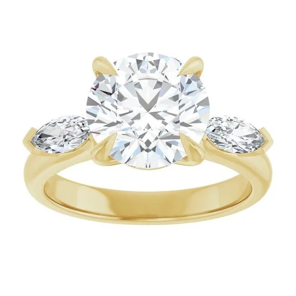 Claw-Prong Three-Stone Engagement Ring Image 3 J. West Jewelers Round Rock, TX