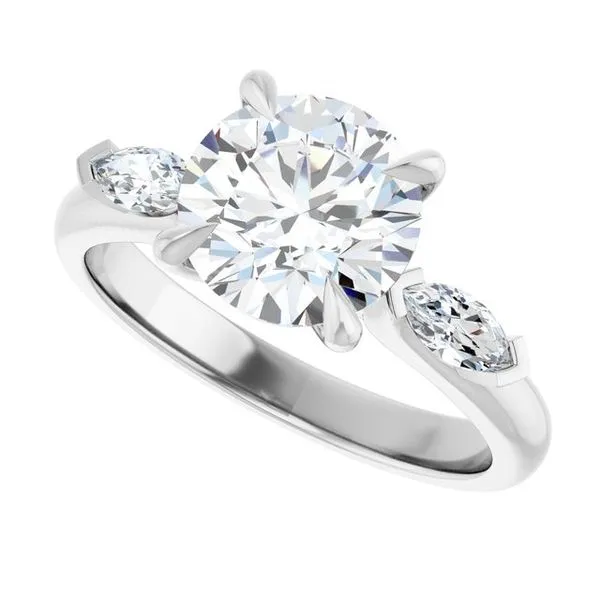 Claw-Prong Three-Stone Engagement Ring Image 5 Shipley's Fine Jewelry Hampstead, MD