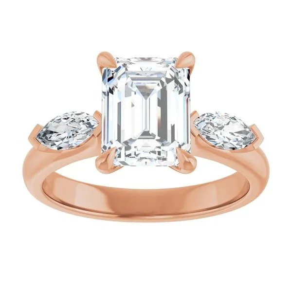 Claw-Prong Three-Stone Engagement Ring Image 3 Futer Bros Jewelers York, PA