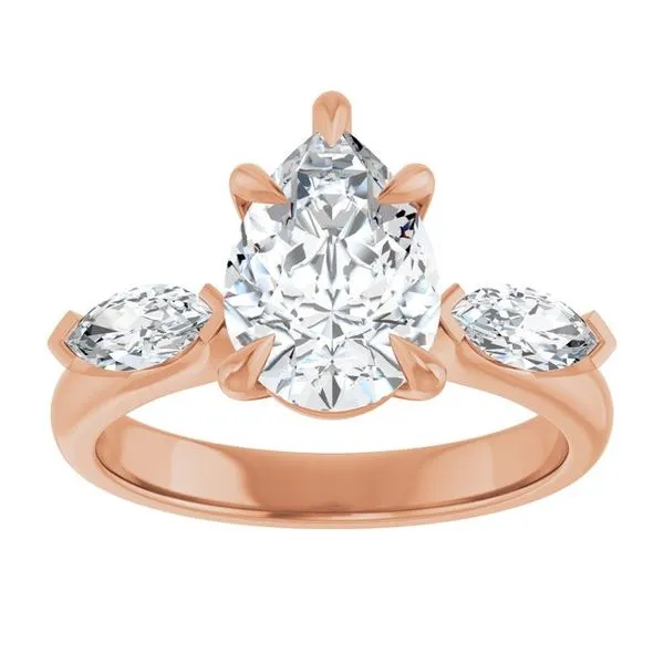 Claw-Prong Three-Stone Engagement Ring Image 3 Northwood Jewelers Northwood, OH