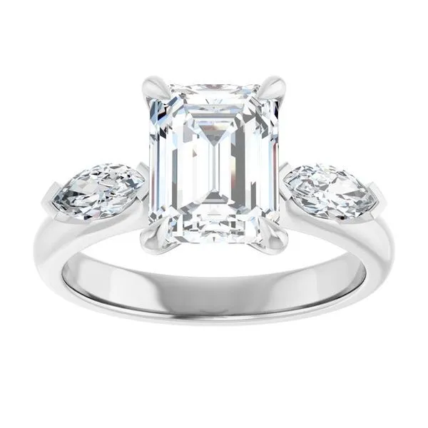 Claw-Prong Three-Stone Engagement Ring Image 3 J. West Jewelers Round Rock, TX