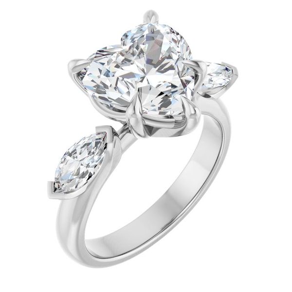 Claw-Prong Three-Stone Engagement Ring