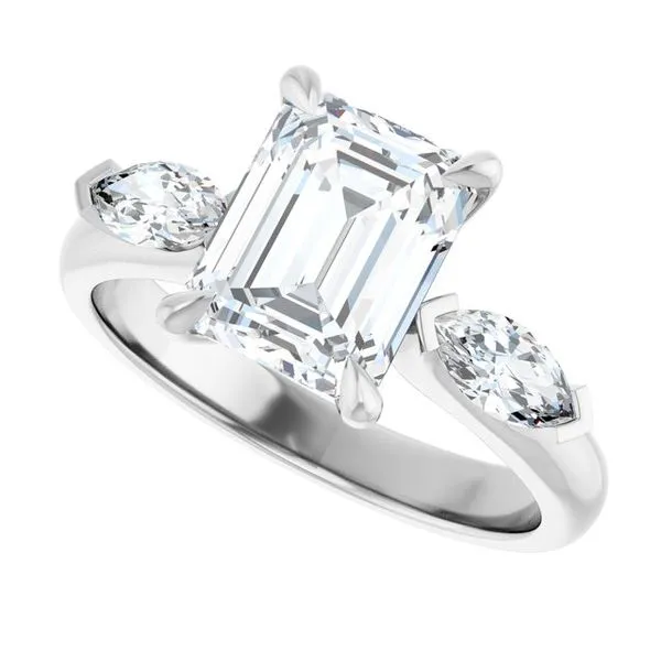 Claw-Prong Three-Stone Engagement Ring Image 5 Northwood Jewelers Northwood, OH