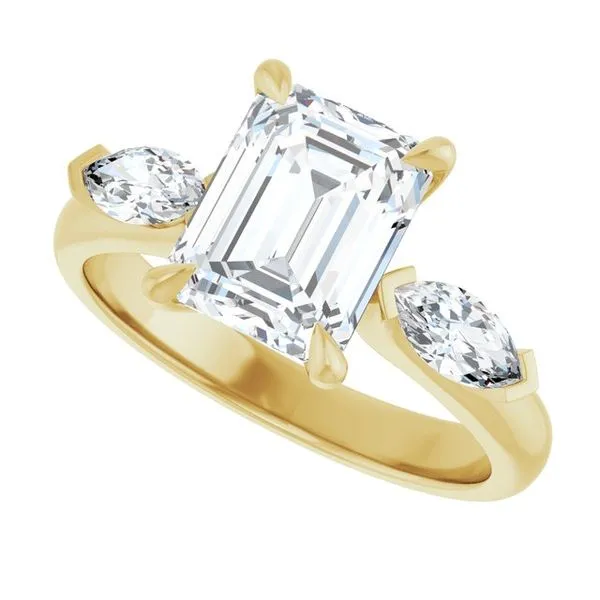 Claw-Prong Three-Stone Engagement Ring Image 5 Don's Jewelry & Design Washington, IA