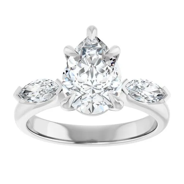 Claw-Prong Three-Stone Engagement Ring Image 3 Don's Jewelry & Design Washington, IA