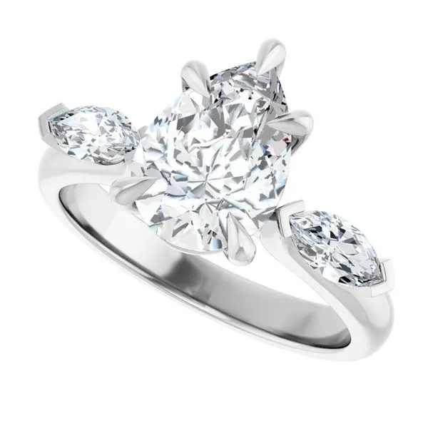 Claw-Prong Three-Stone Engagement Ring Image 5 Futer Bros Jewelers York, PA