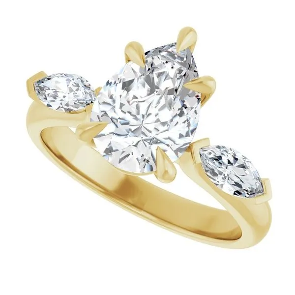 Claw-Prong Three-Stone Engagement Ring Image 5 The Jewelry Source El Segundo, CA