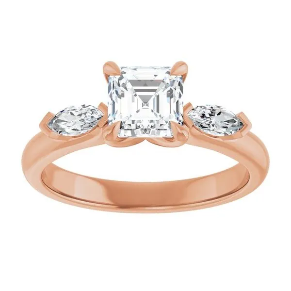 Claw-Prong Three-Stone Engagement Ring Image 3 Northwood Jewelers Northwood, OH