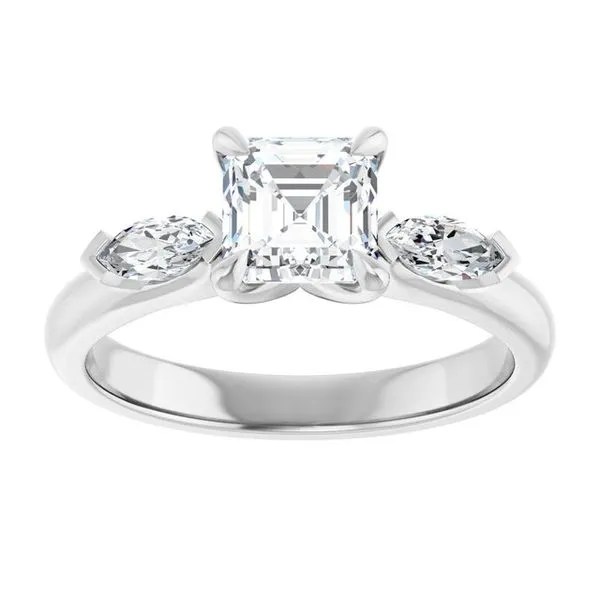 Claw-Prong Three-Stone Engagement Ring Image 3 Vulcan's Forge LLC KANSAS CITY, MO