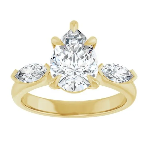 Claw-Prong Three-Stone Engagement Ring Image 3 Futer Bros Jewelers York, PA
