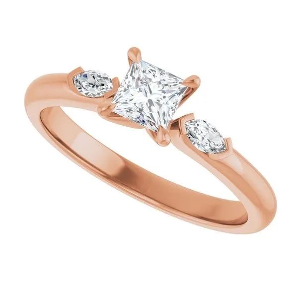 Claw-Prong Three-Stone Engagement Ring Image 5 Hudson Valley Goldsmith New Paltz, NY