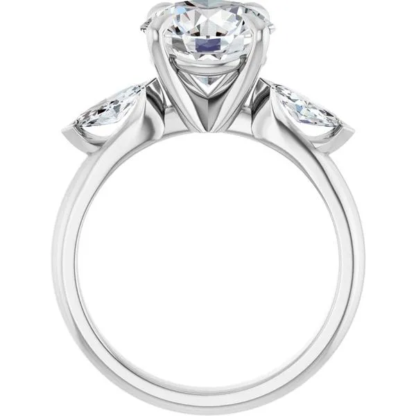 Claw-Prong Three-Stone Engagement Ring Image 2 Northwood Jewelers Northwood, OH