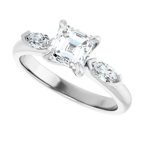 Claw-Prong Three-Stone Engagement Ring Image 5 Futer Bros Jewelers York, PA