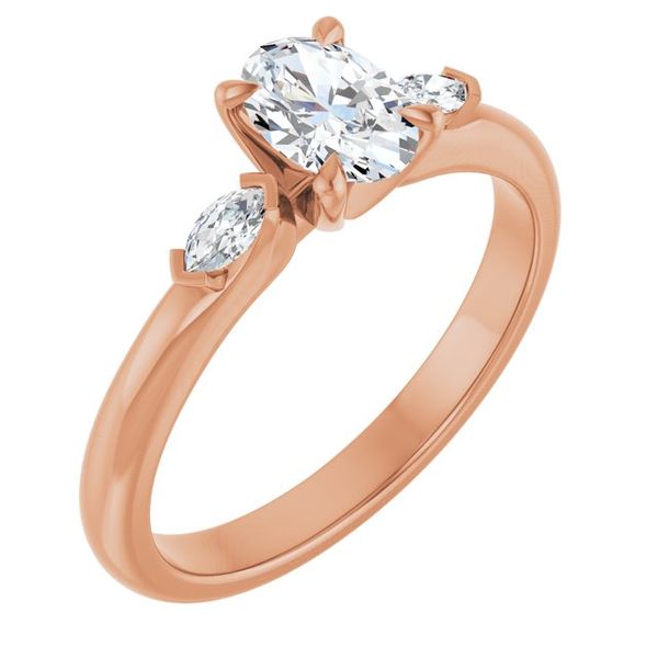 Claw-Prong Three-Stone Engagement Ring