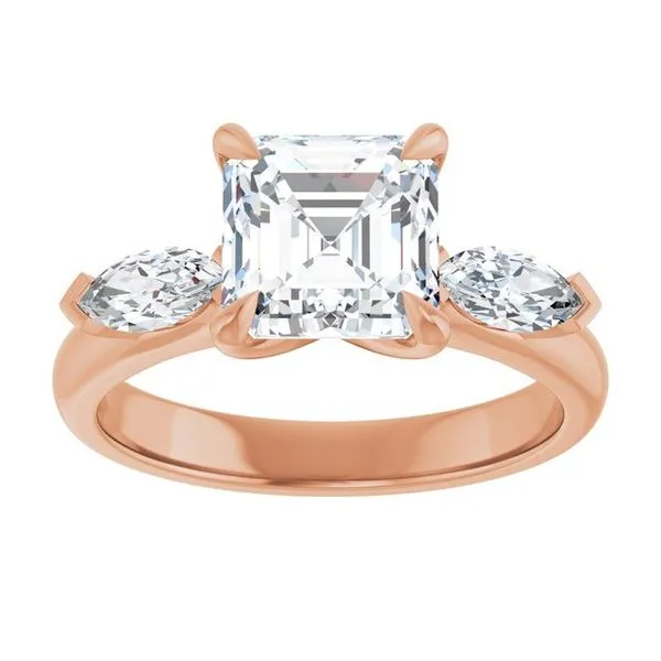 Claw-Prong Three-Stone Engagement Ring Image 3 Hudson Valley Goldsmith New Paltz, NY