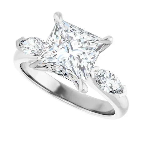 Claw-Prong Three-Stone Engagement Ring Image 5 J. West Jewelers Round Rock, TX